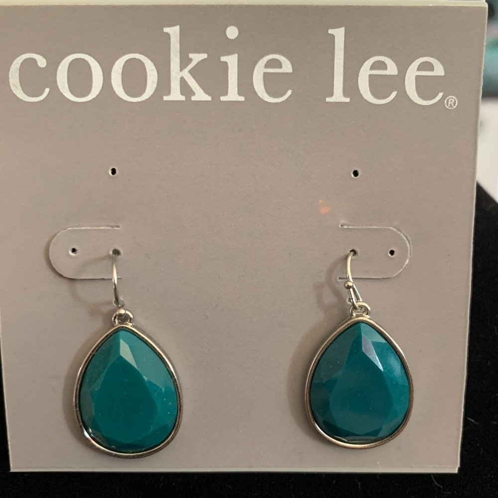 COPY - Silver and Teal Earrings